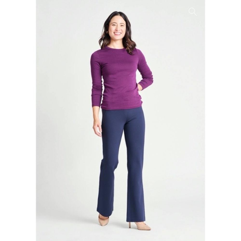 NWT Betabrand Dress Pant Wide Leg Yoga Pants Navy X-Small Petite